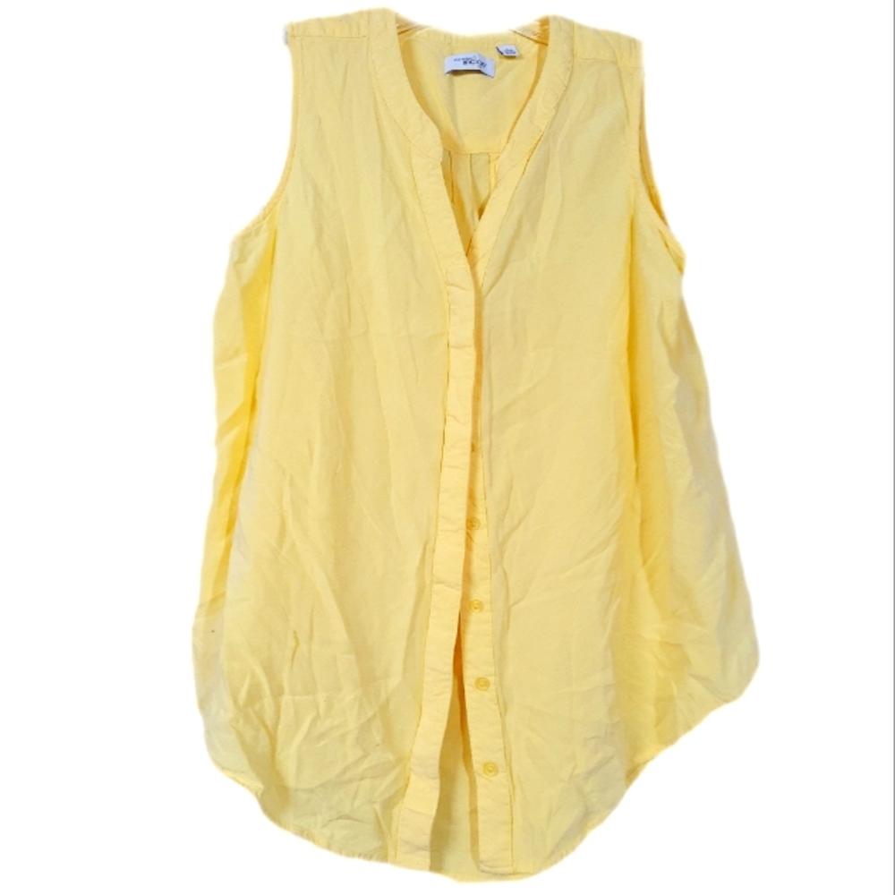 Indigo Lemon Button Down Tank Top